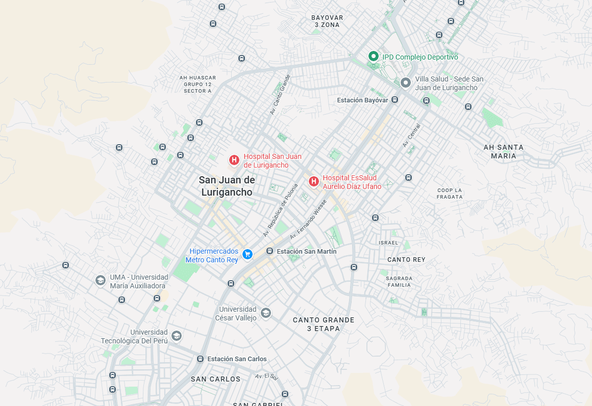 Mapa de Lima con comercios tguio